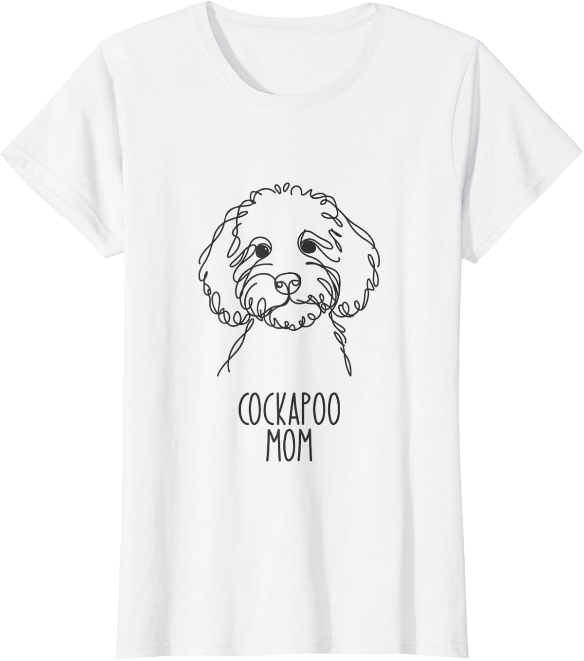 Line Art Best Dog Mom Women - Cockapoo T-Shirt - White