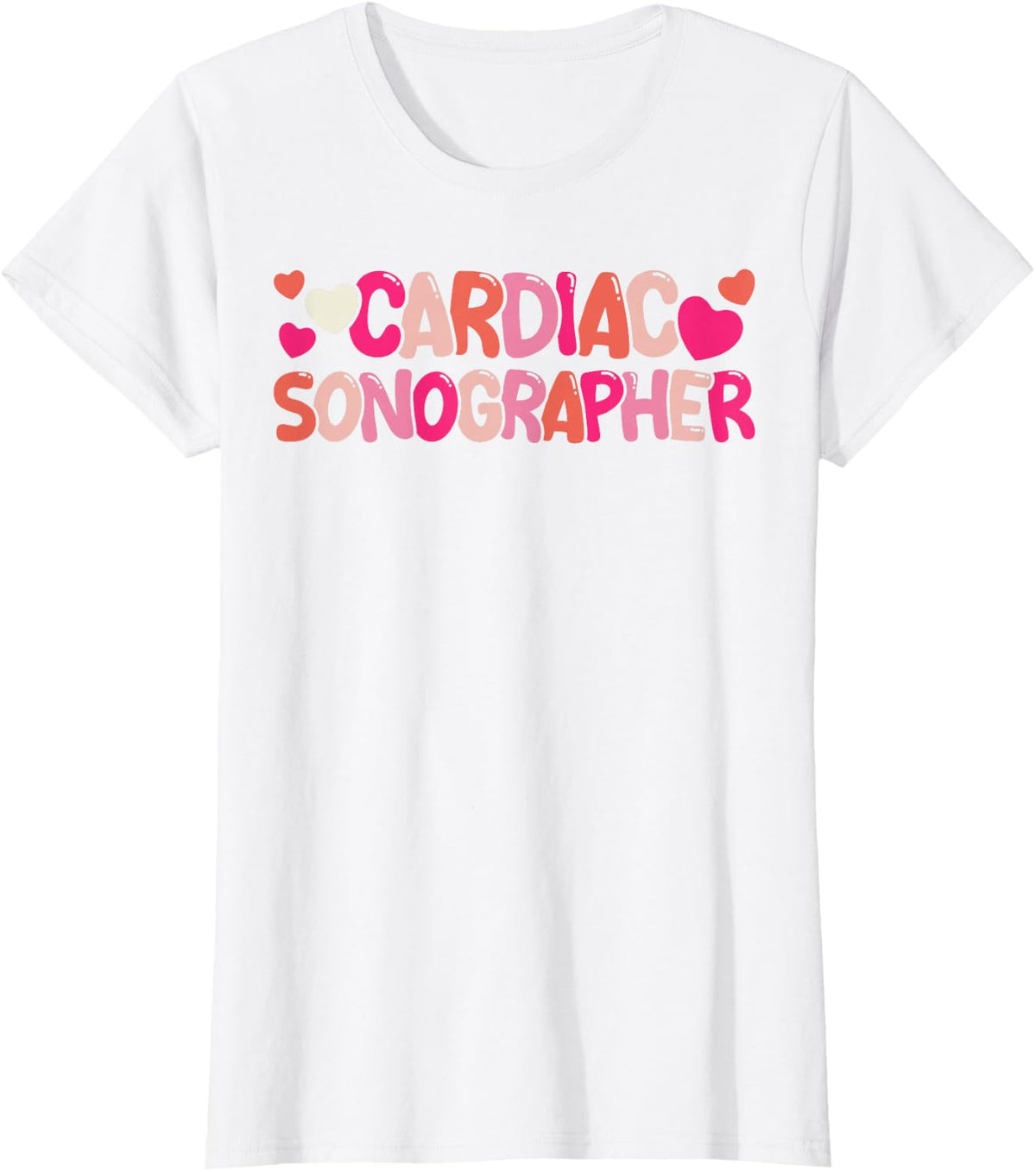 Cute Cardiac Sonographer Heart T-Shirt - White
