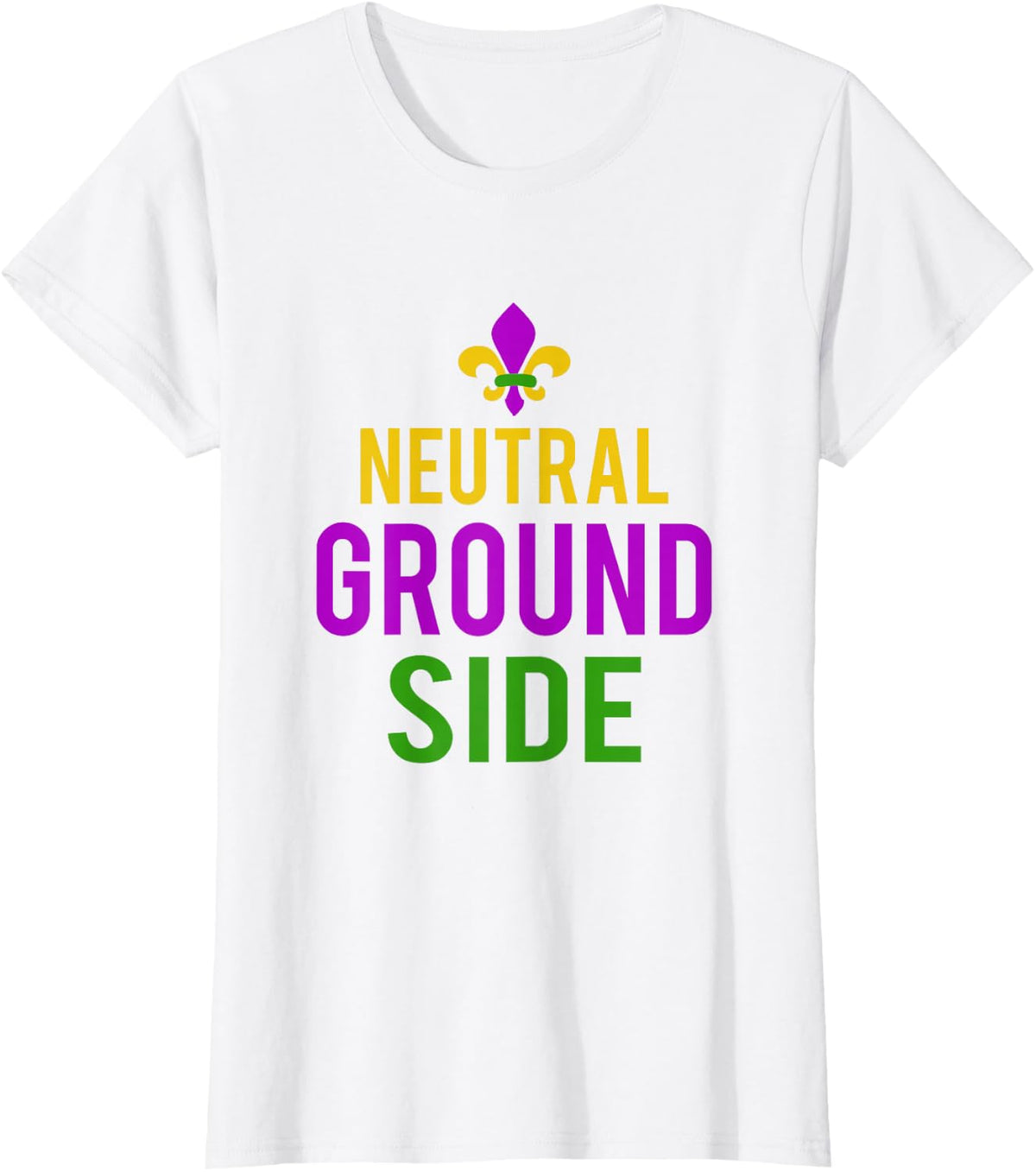 Neutral Ground Side Mardi Gras 2022 T-Shirt - White
