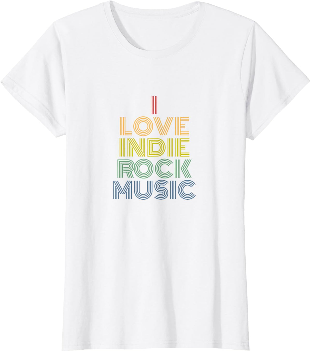 I Love Indie Rock Music Retro 70s Vintage T-Shirt - White