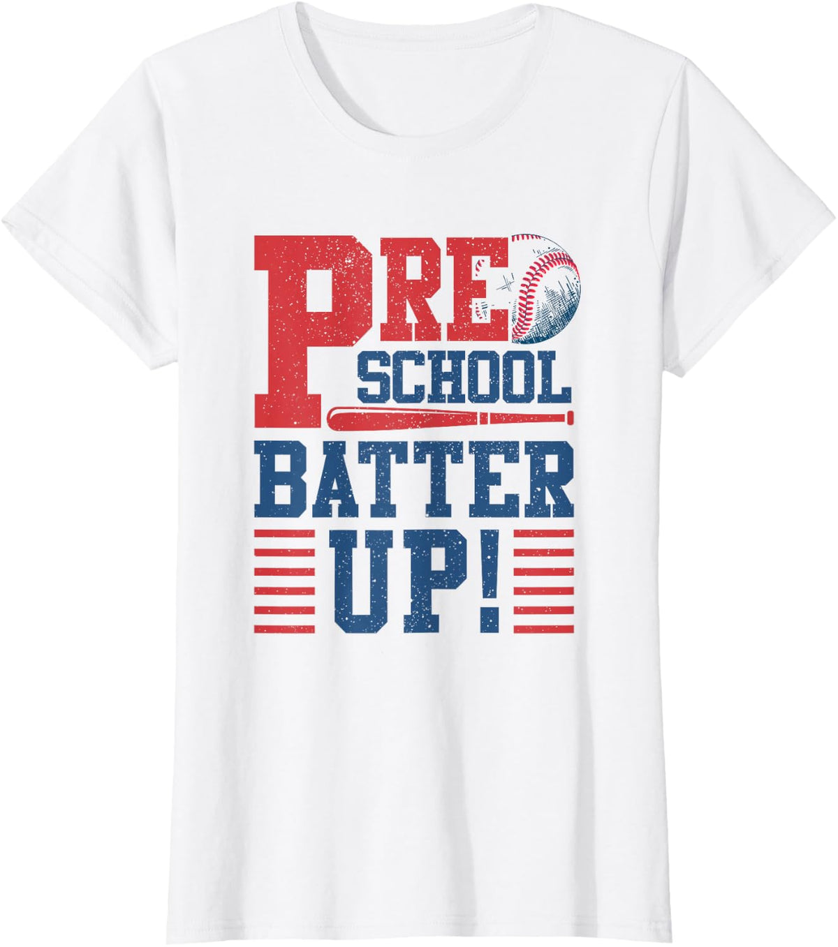 Baseball Preschool Back To School Preschool Batter Up T-Shirt - White