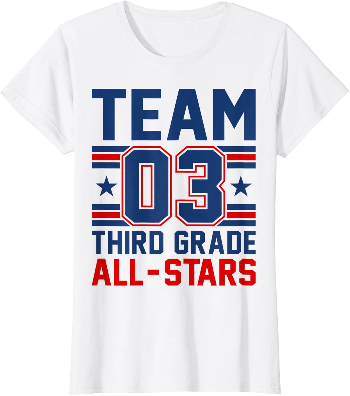 Kids Sports 03 Team Third Grade 3rd Grade All Stars Jersey T-Shirt - White