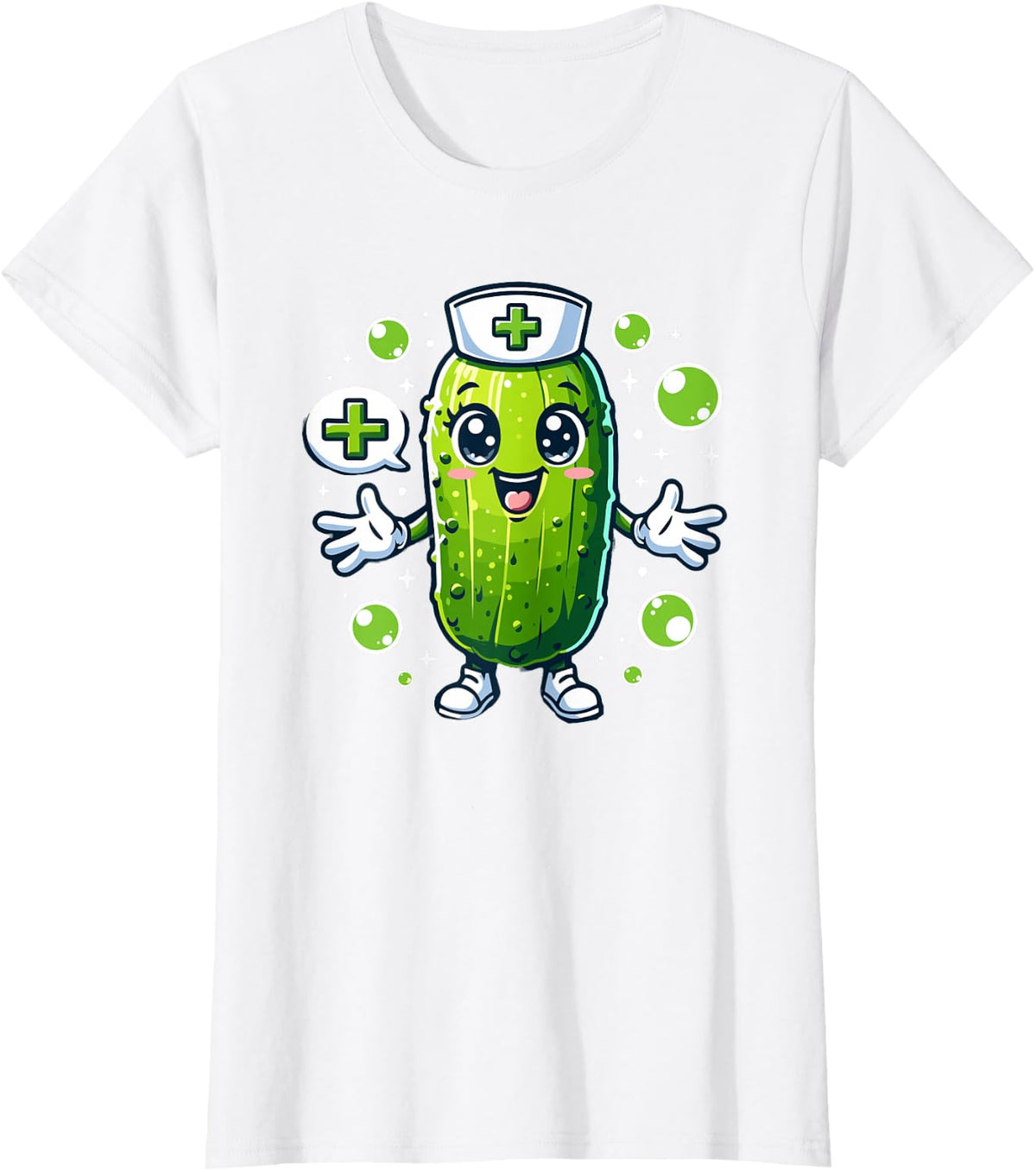 Funny Doctor Nurse Pickle Physician Art T-Shirt - White