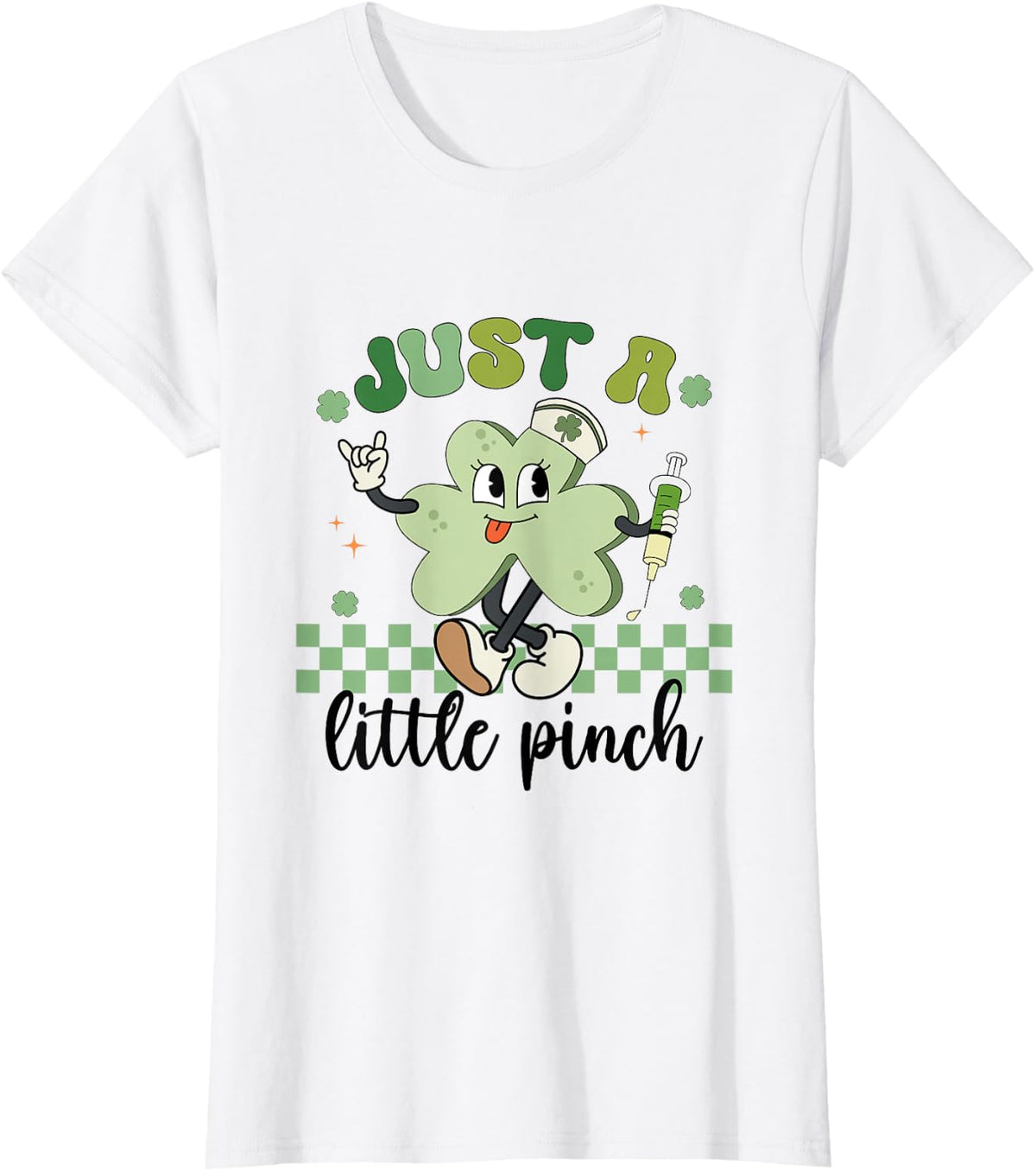 Retro RN L&D Phlebotomist St Patrick's Day Nurse Phlebotomy T-Shirt - White