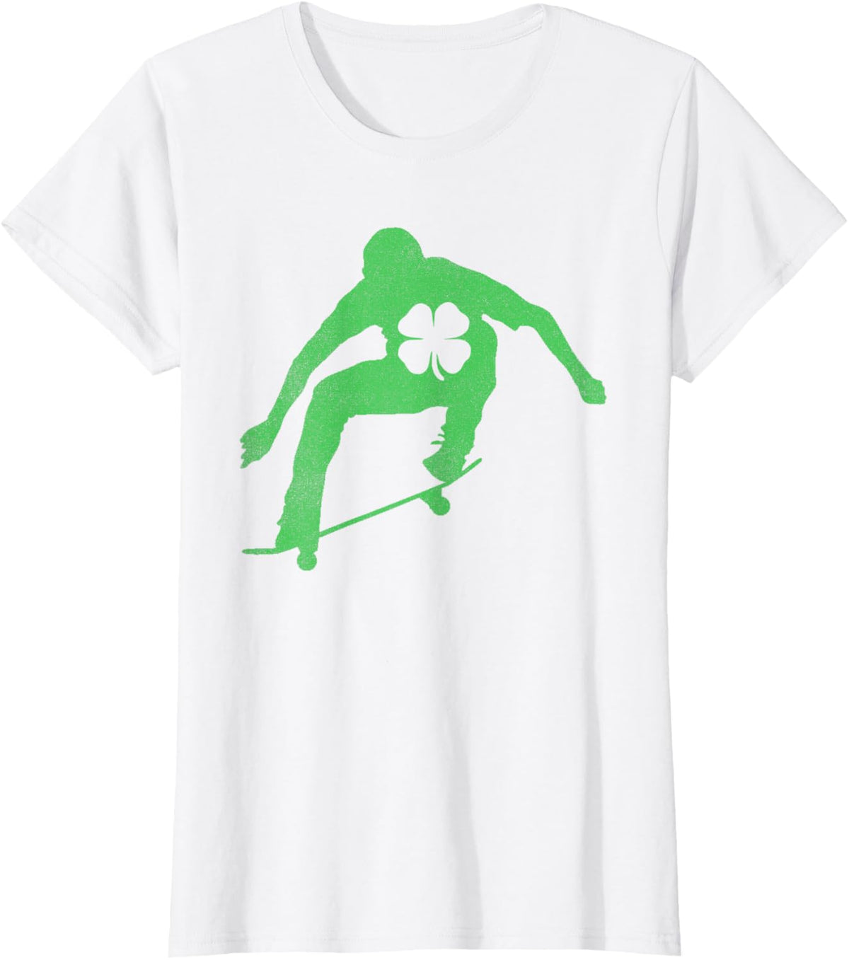 Skateboard Skater St. Patrick's Day Gift Irish Saint Paddy's T-Shirt - White