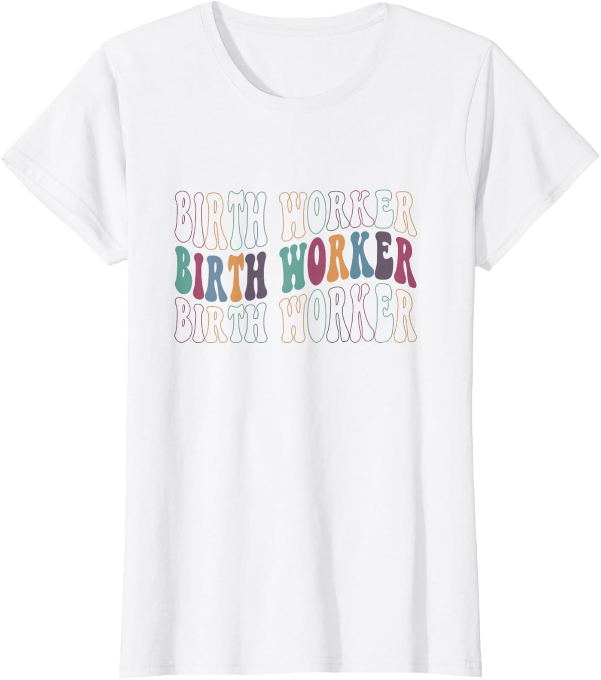 Retro Birth Worker Doula Home Birth Midwife Delivery Nurse T-Shirt - White