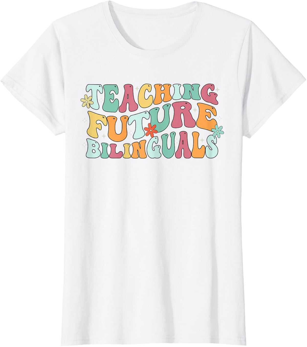 Retro Groovy Maestra Funny Spanish Teacher Bilingual Women T-Shirt - White