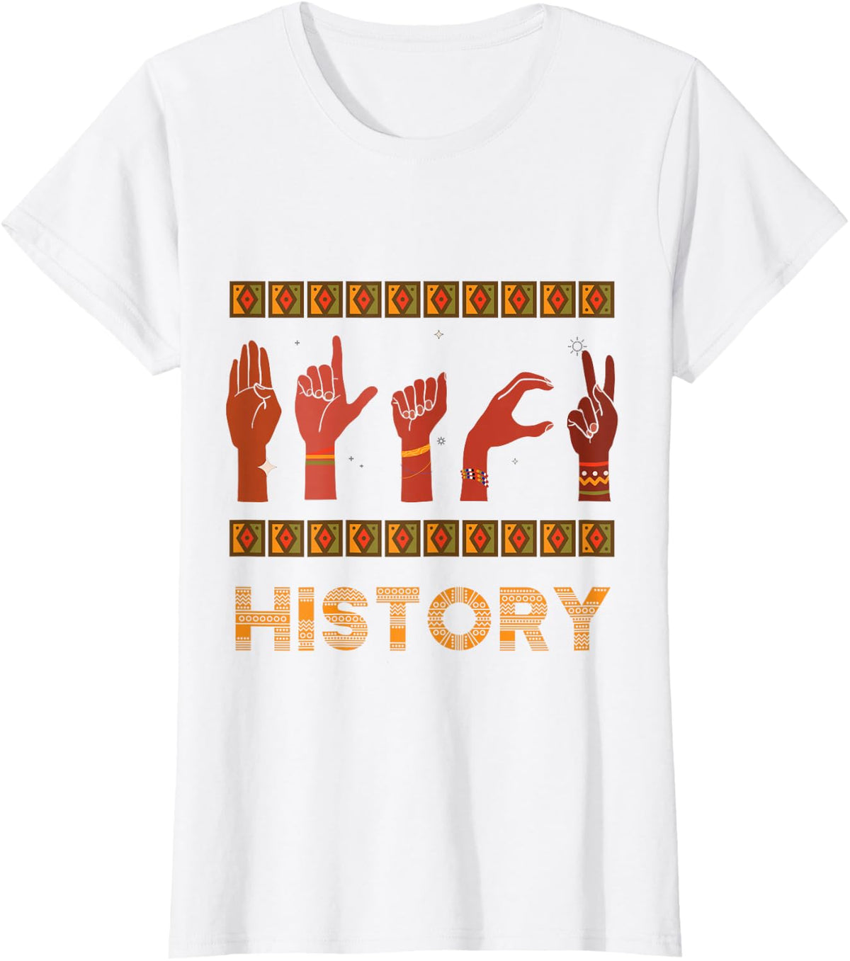 Black History Month Sign Language Black ASL T-Shirt - White