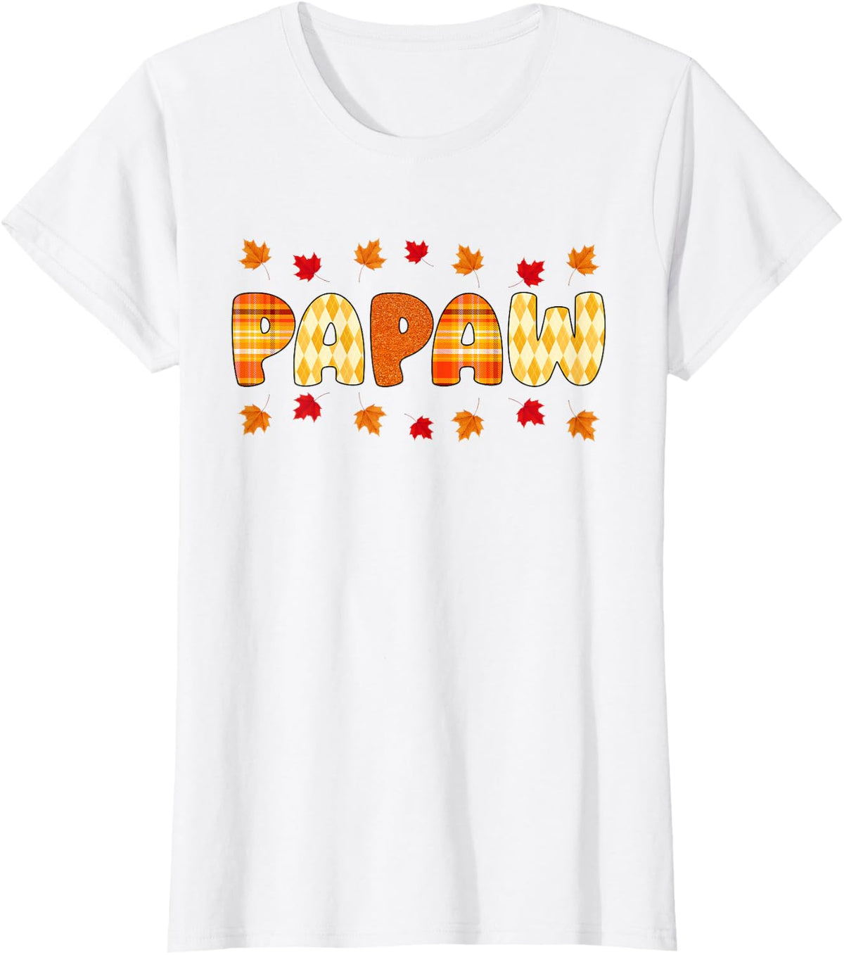 Papaw Fall Autumn Thanksgiving Family Matching T-Shirt - White