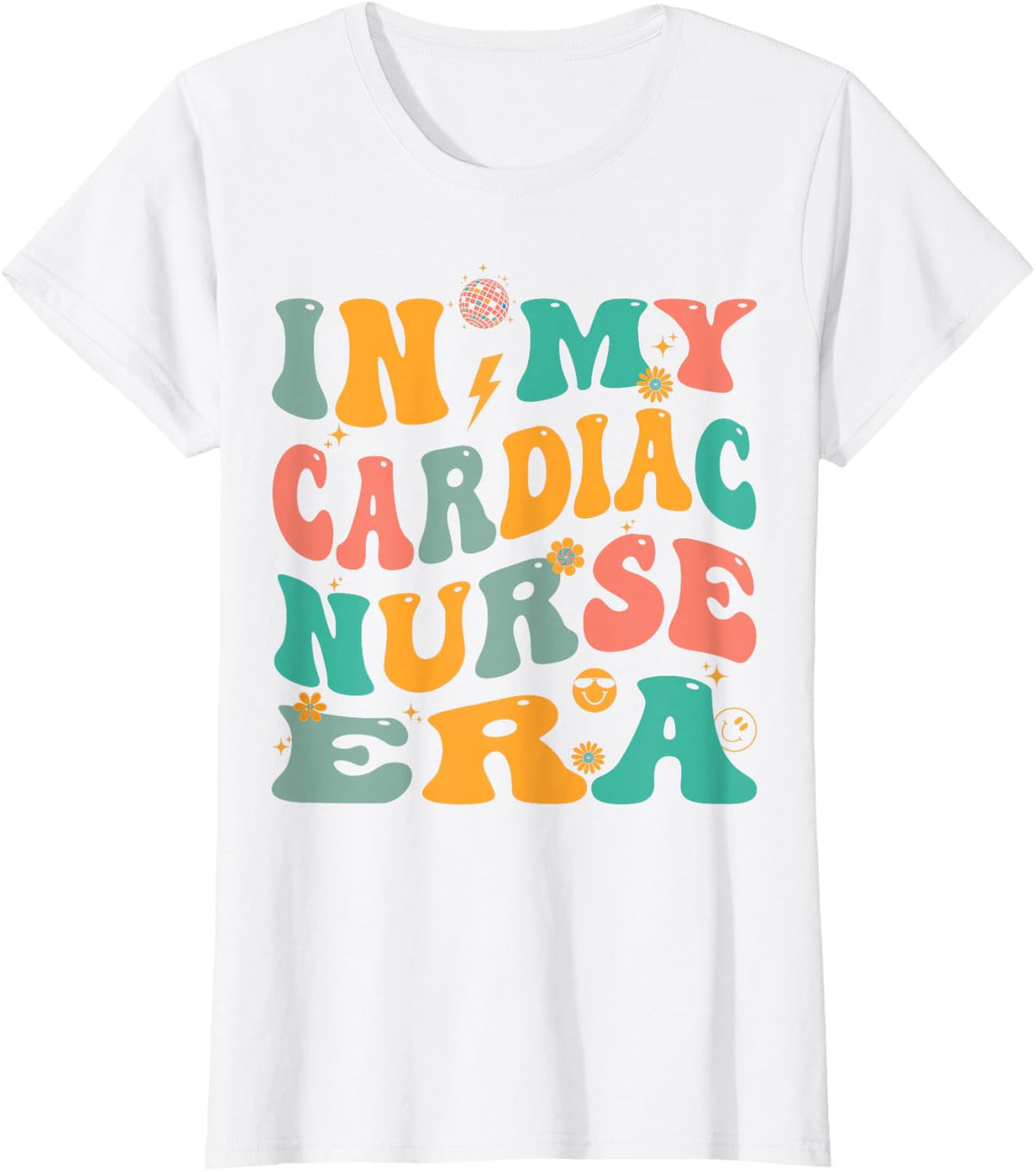 In My Cardiac Nurse Era Retro Cardiology Nursing T-Shirt - White