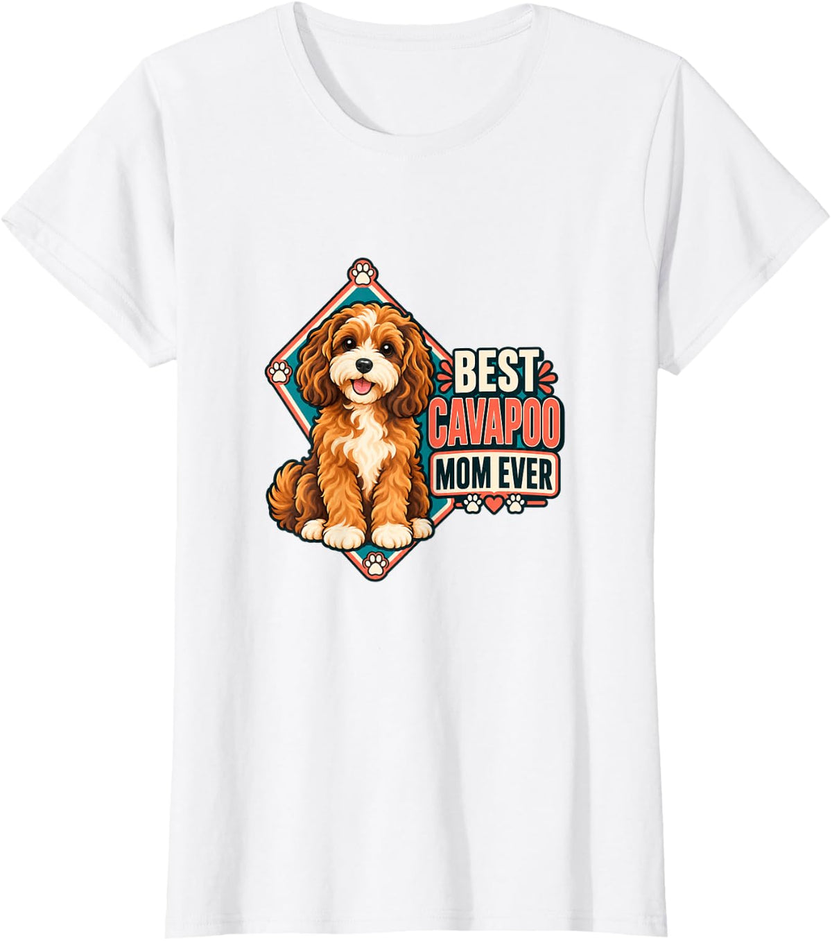 Best Cavapoo Mom Ever Daisy Floral Dog Mother Lover Clinic T-Shirt - White