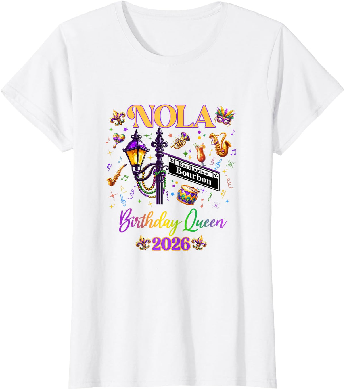 New Orleans Nola 2026 Girls' Birthday Bachelorette T-Shirt - White
