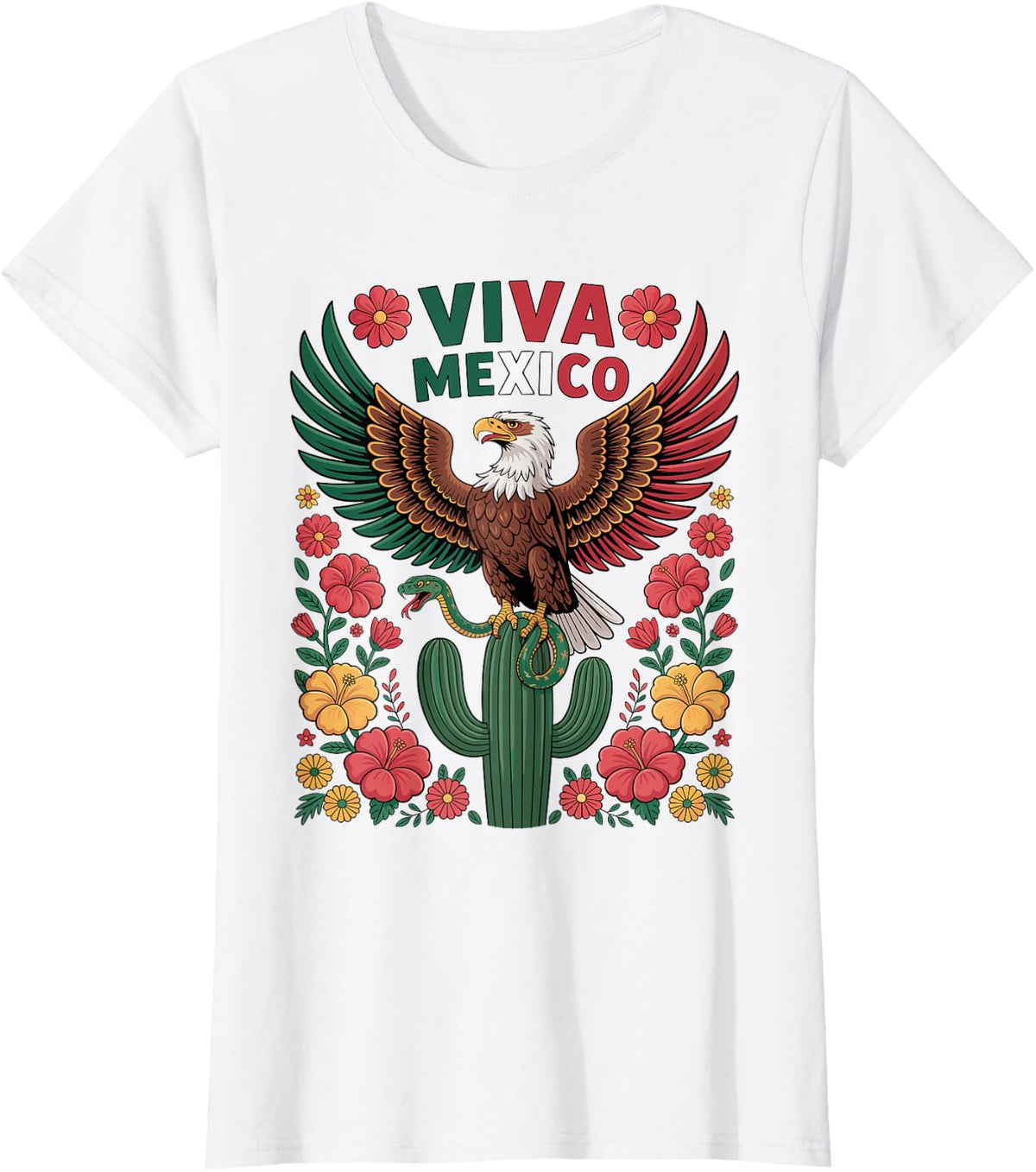 Mexican Independence Day Eagle Viva Mexico T-Shirt - White