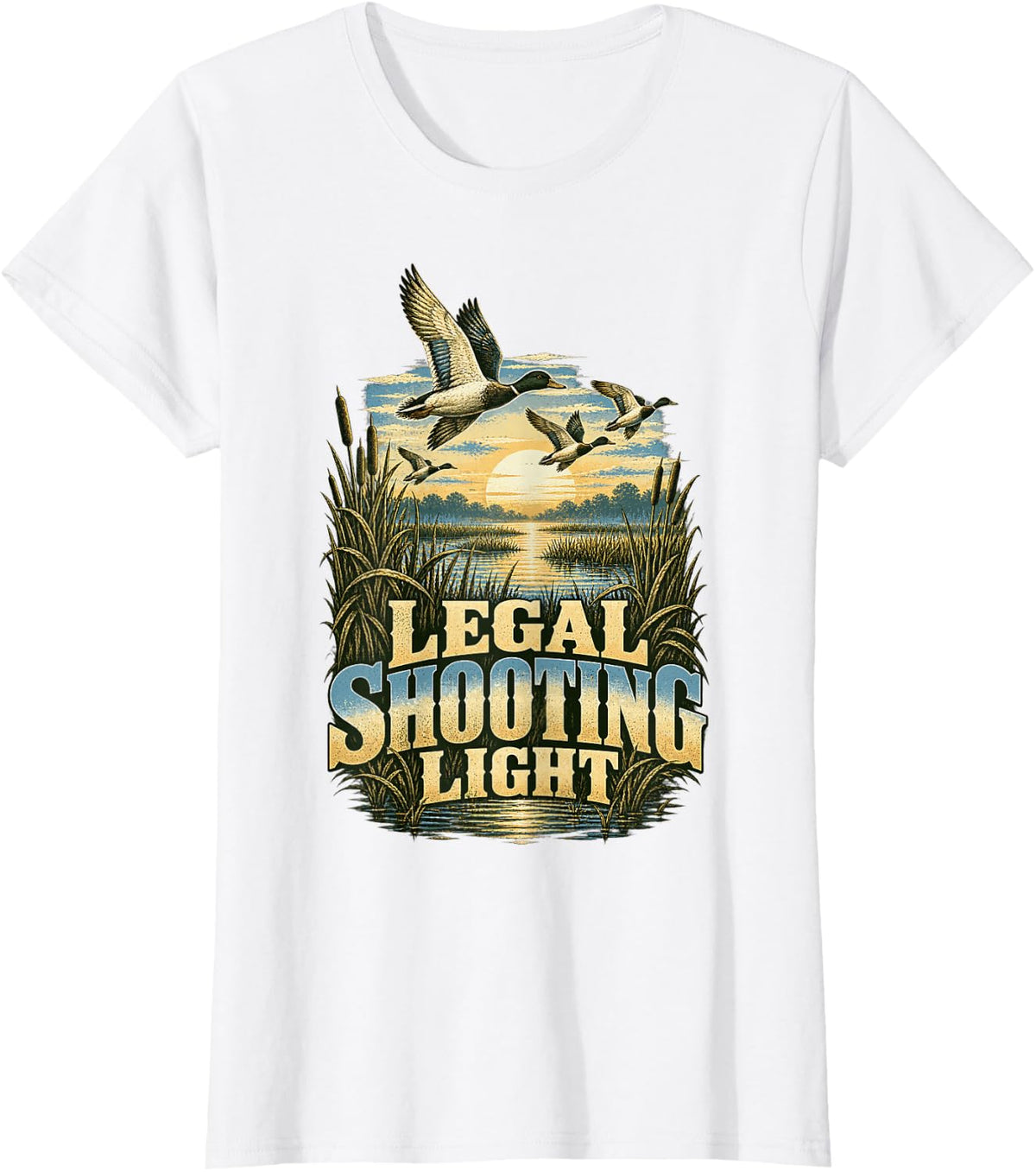 Legal Shooting Light Funny Duck Hunting T-Shirt - White