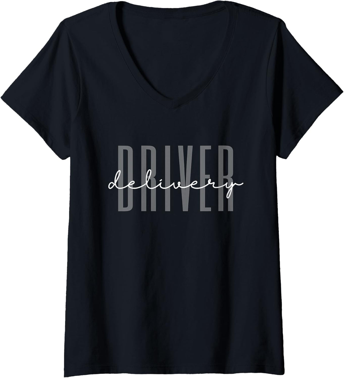 Women's Delivery Driver Grocery Driver Food Driver V-Neck T-Shirt - Black