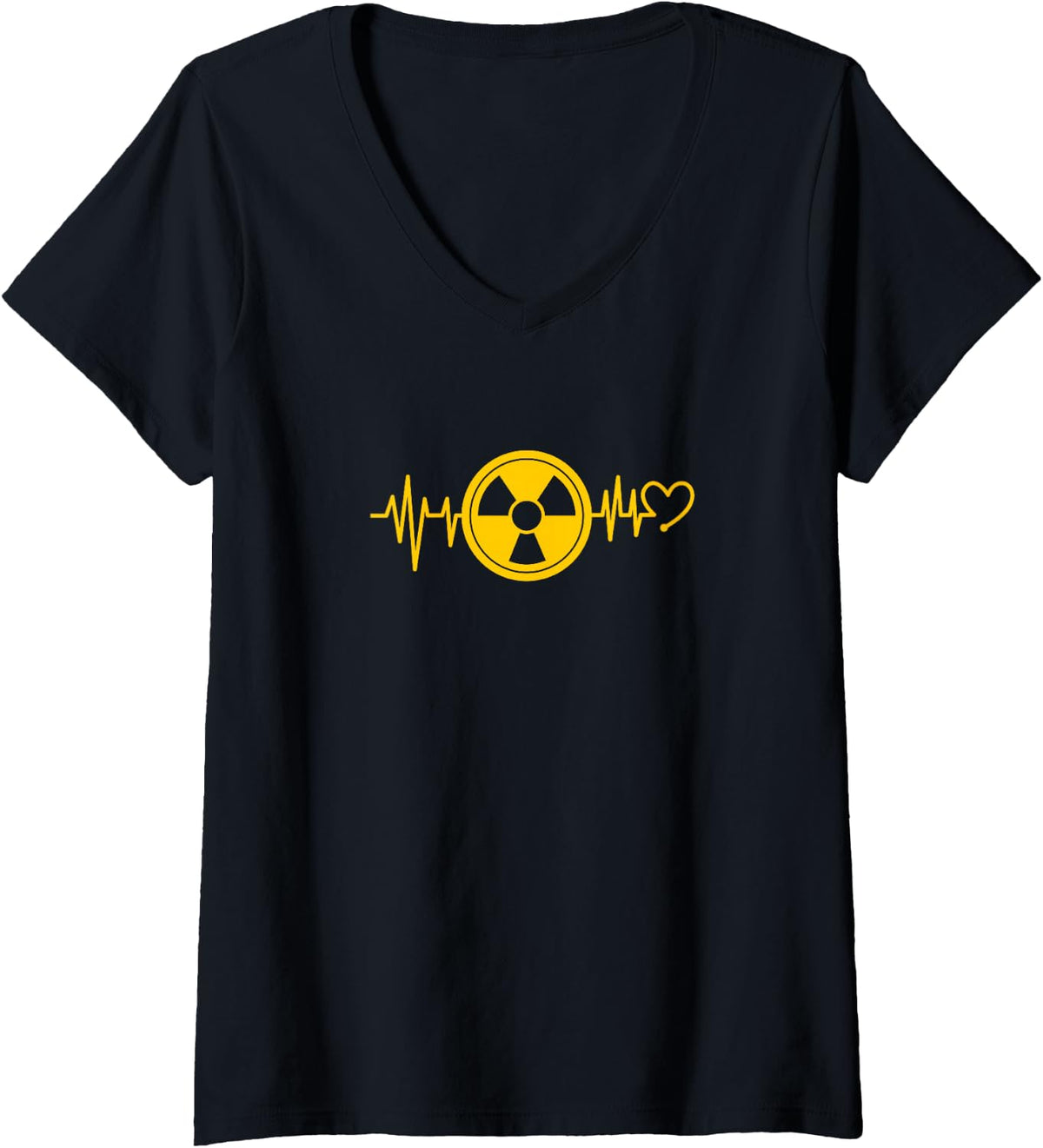 Women's Radiology Heartbeat Rad Tech Radiologist Xray Technician V-Neck T-Shirt - Black