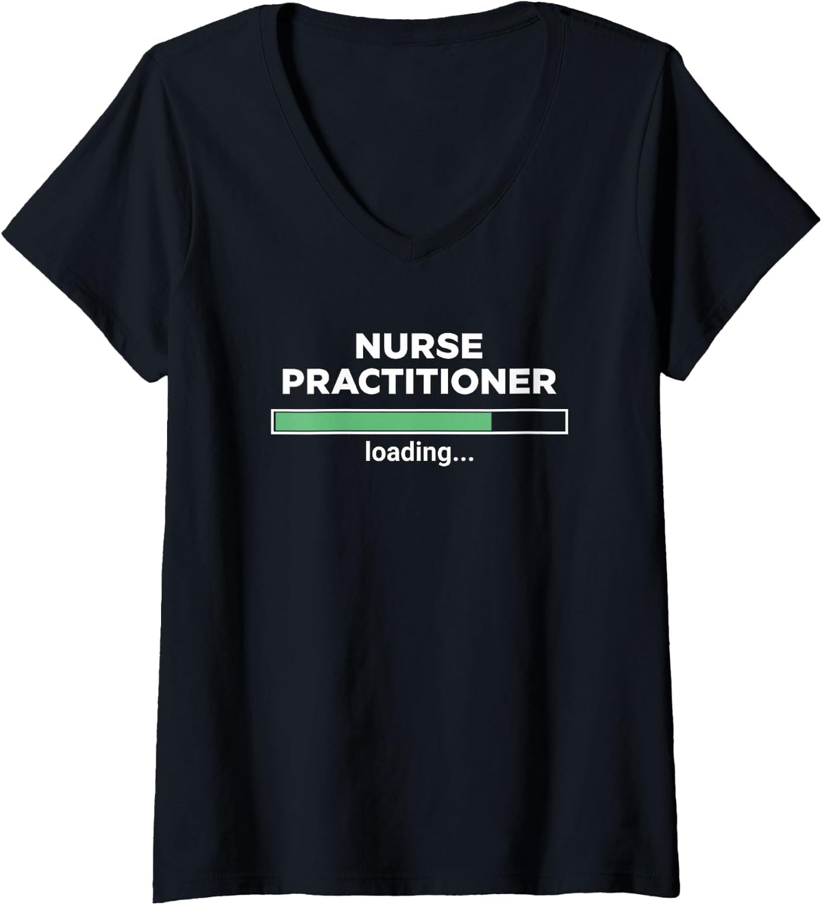 Women's Nurse Practitioner Loading Progress Bar V-Neck T-Shirt - Black