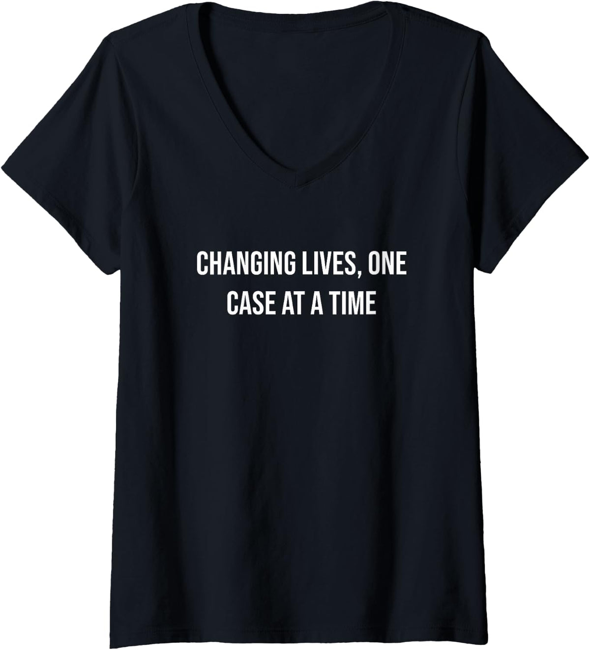 Women's Changing Lives, One Case At A Time V-Neck T-Shirt - Black