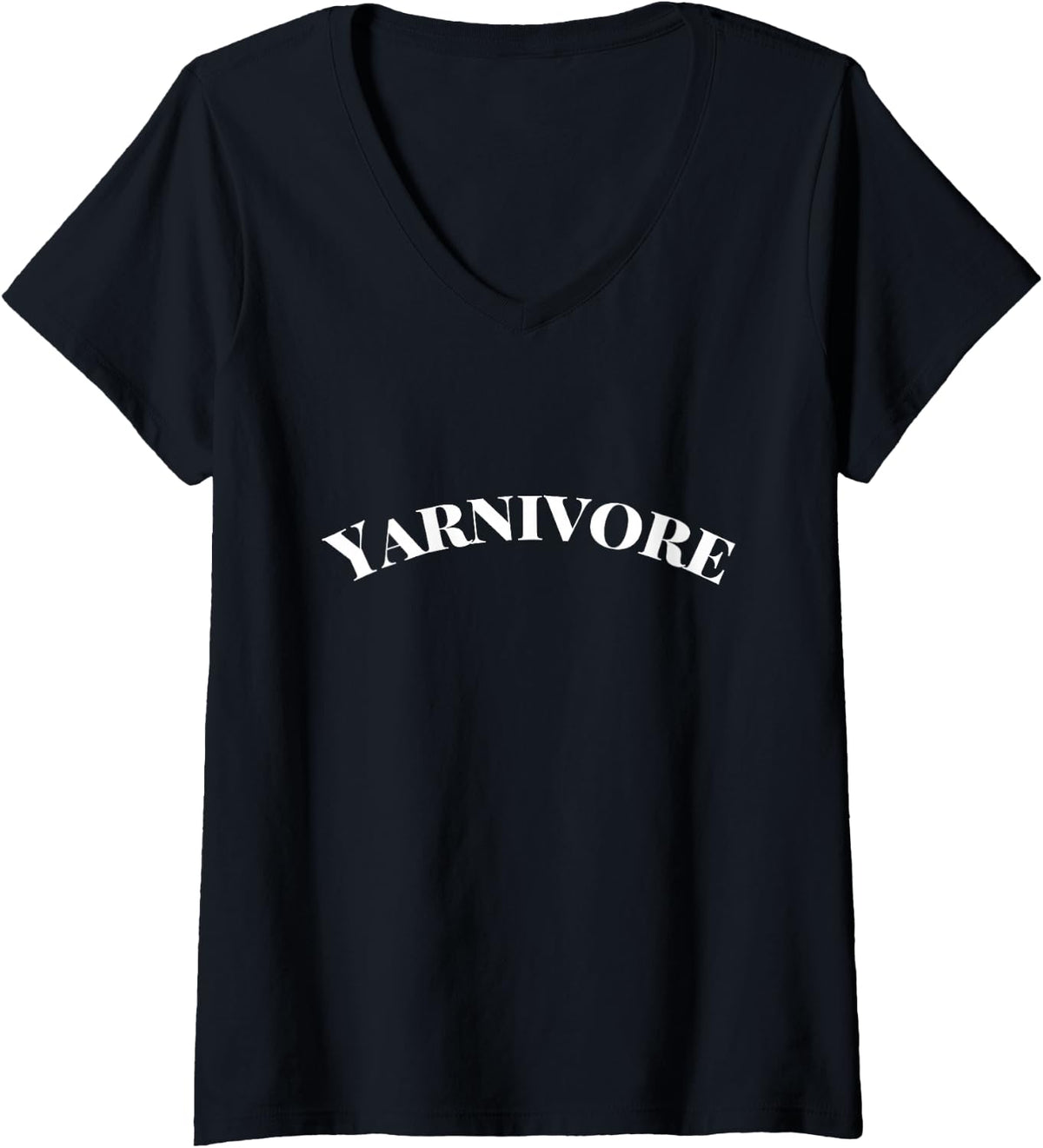 Women's Yarnivore Funny Knitting Knit Crochet Knitter Fiber Artist V-Neck T-Shirt - Black