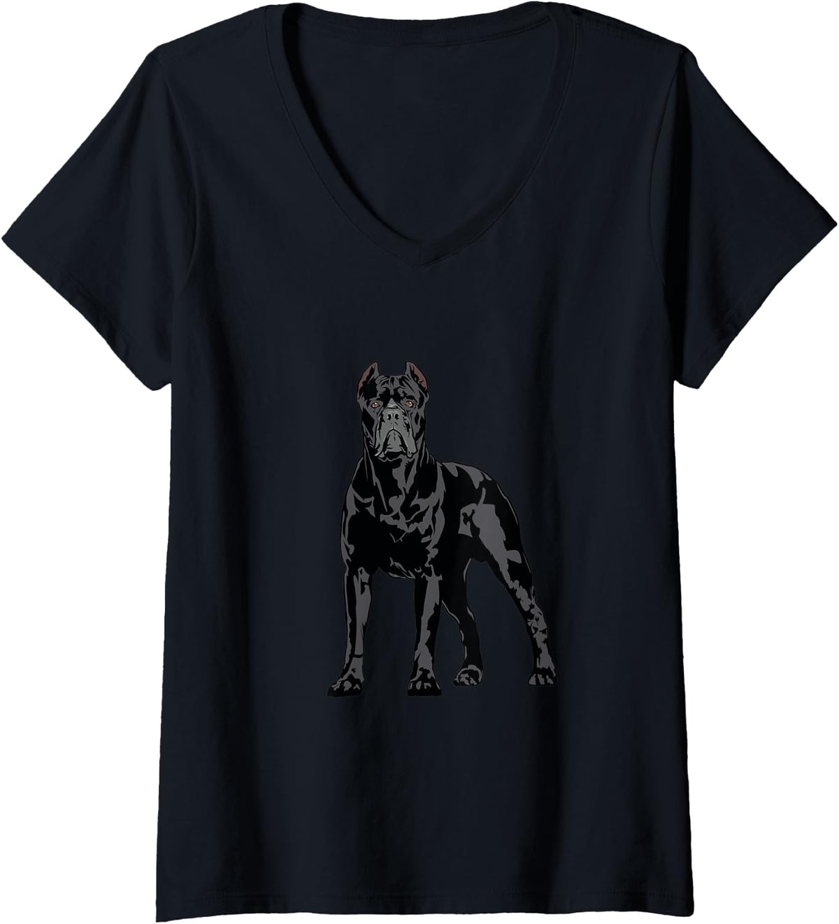 Womens Cane Corso Molosser Mastiff Italian V-Neck T-Shirt - Black