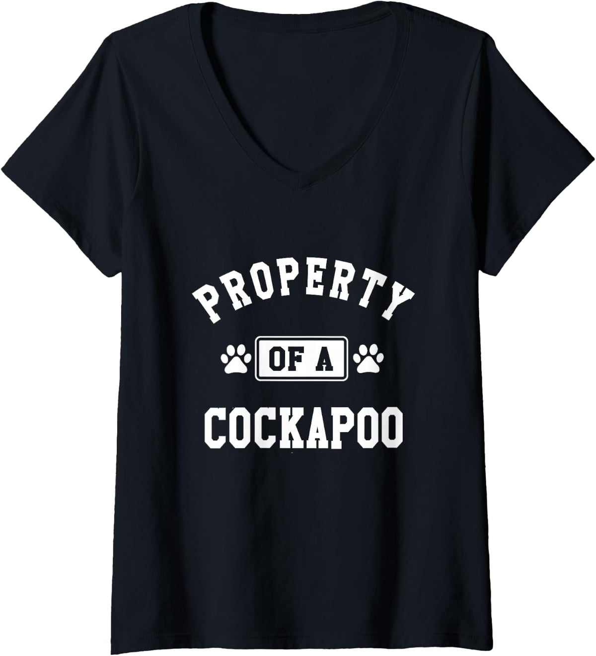 Women's Cockapoo Property Cute Cockapoo Dad Lover Pet Sitter V-Neck T-Shirt - Black
