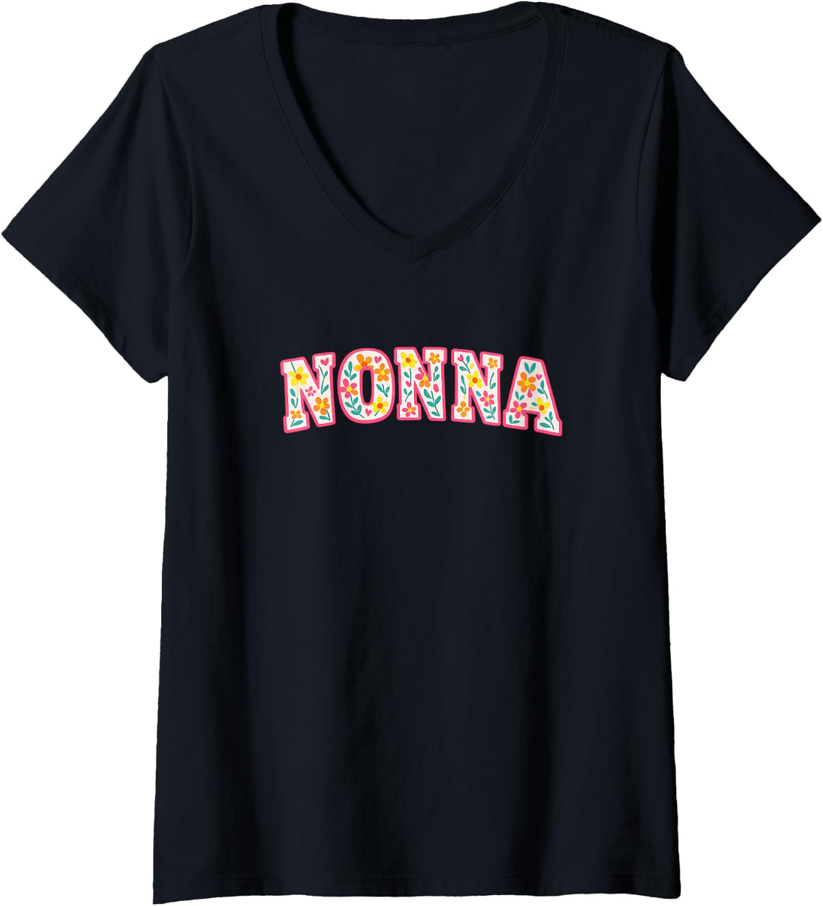 Women's Nonna V-Neck T-Shirt - Black