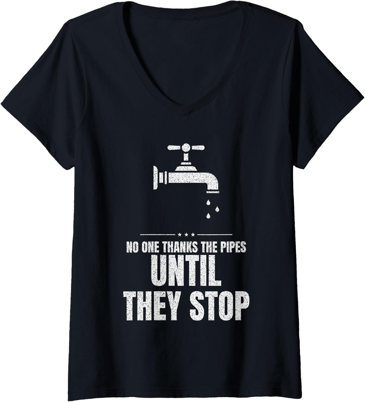 Women's Trade Work - Plumber V-Neck T-Shirt - Black