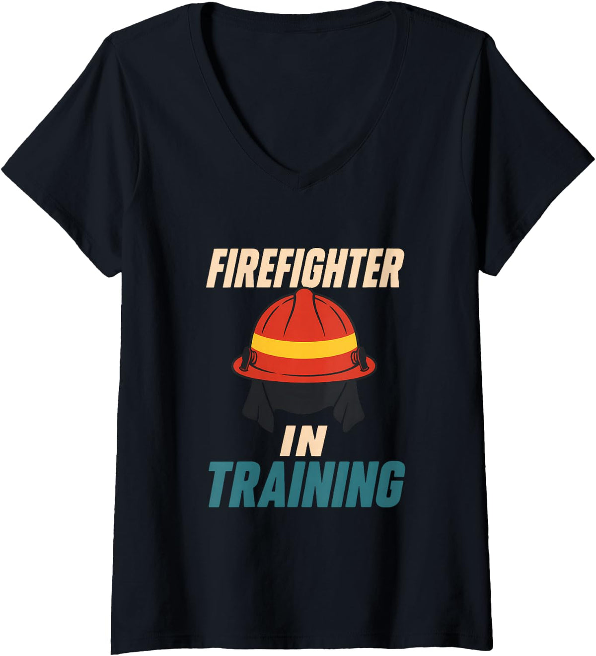 Women's Firefighter in Training Firefighters Fire Department V-Neck T-Shirt - Black