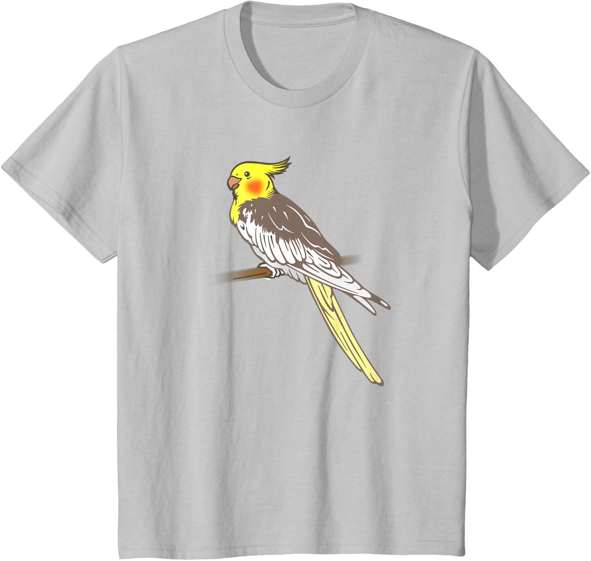 Cockatiel Bird Design Gift Colorful Image of Cockatiel T-Shirt - Silver Grey