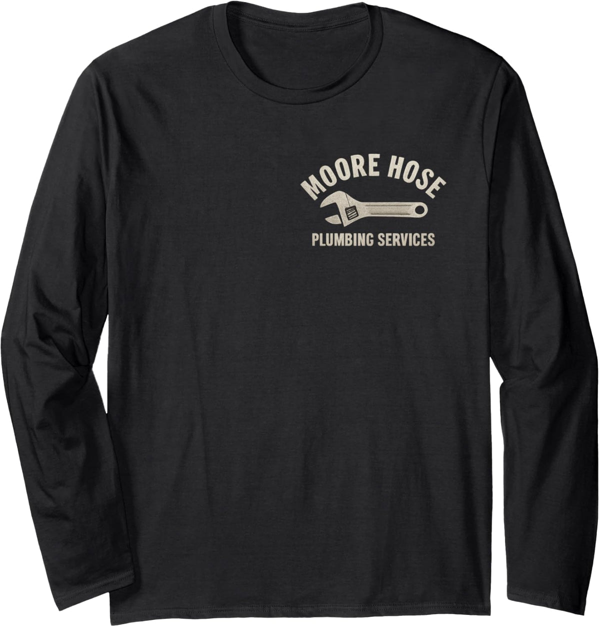 Moore Hose Plumbing Services Vintage Laying Pipe Since 1969 Long Sleeve T-Shirt - Adult Unisex Black