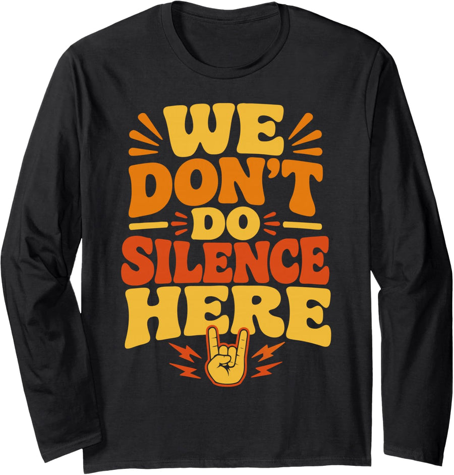 Retro Heavy Metal Music Long Sleeve T-Shirt - Adult Unisex Black