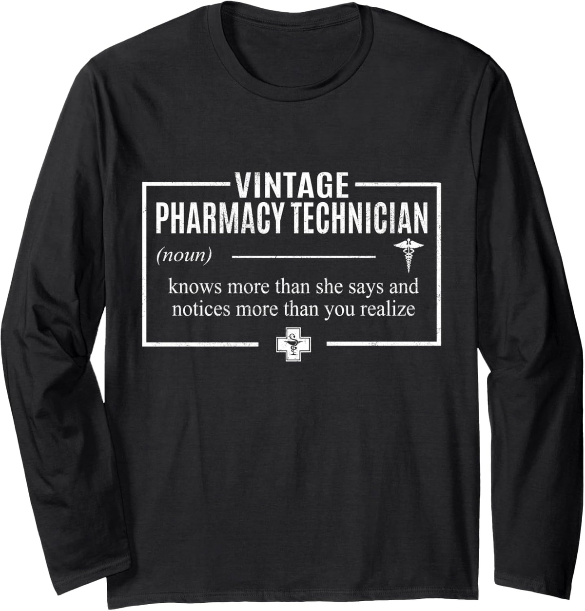 Pharmacy Technician Pharmacy Tech CPHT Long Sleeve T-Shirt - Adult Unisex Black