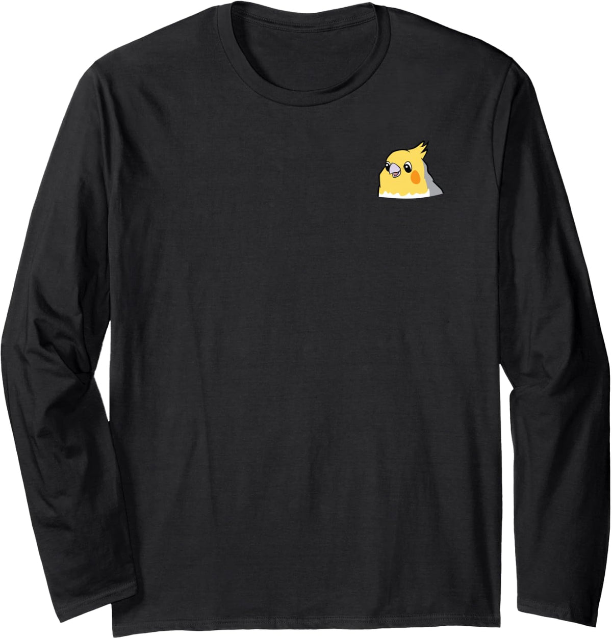 Cockatiel in Bag Bird Cockatiel Parakeet Long Sleeve T-Shirt - Adult Unisex Black