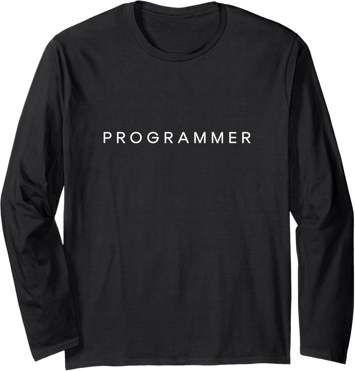 Programmer Minimalist Lettering Programming Long Sleeve T-Shirt - Adult Unisex Black