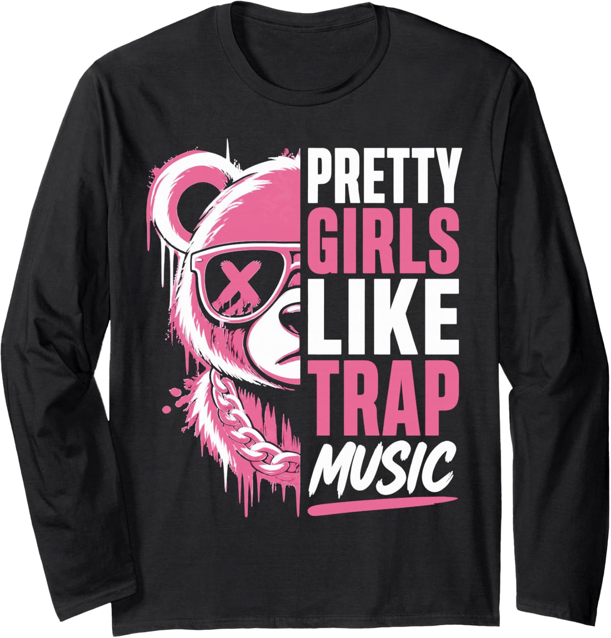Trap Music Hip Hop Rap Beats Long Sleeve T-Shirt - Adult Unisex Black