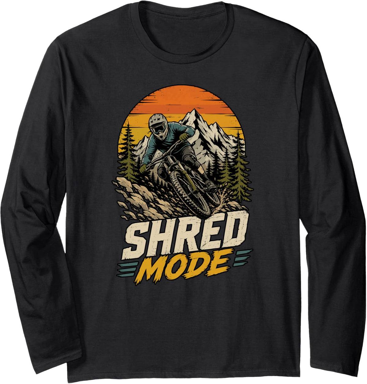 MTB Cycling MOUNTAINBIKER Mountain-Bike MTB Bicycle Long Sleeve T-Shirt - Adult Unisex Black