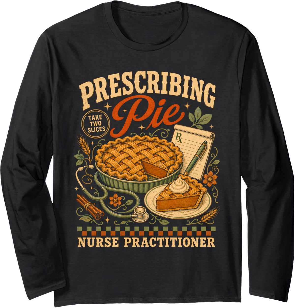 Thanksgiving Nurse Practitioner Thanksgiving Nursing Long Sleeve T-Shirt - Adult Unisex Black