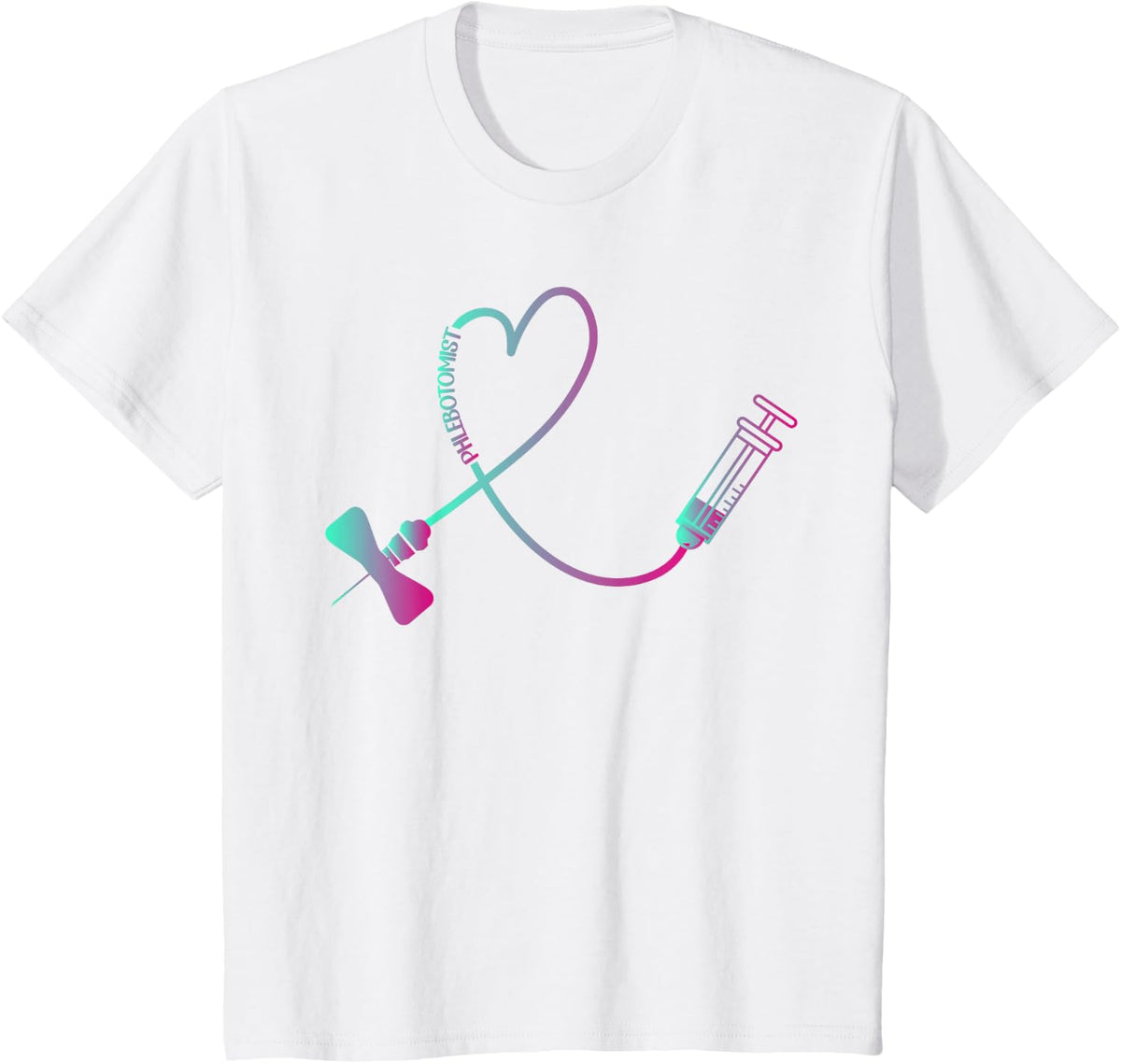 TIE DYE Phlebotomist Phlebotomy Technician Nurse Clinical T-Shirt - White