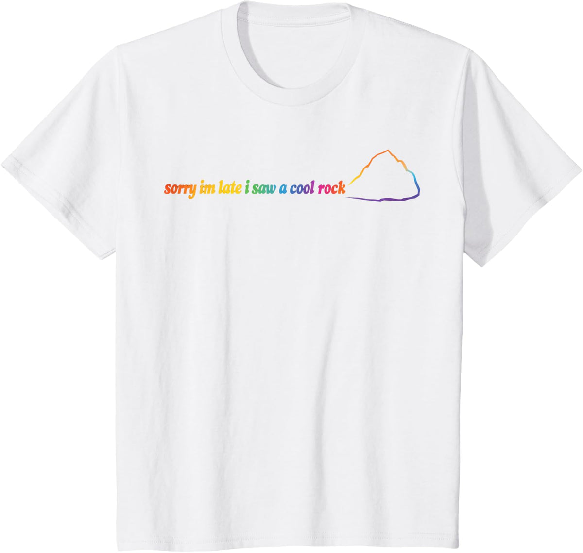 Sorry I'm Late I Saw a Cool Rock Retro Groovy T-Shirt - White