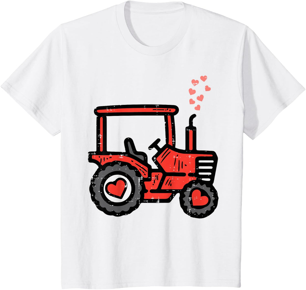 Kids Valentines Day Tractor Truck Cute Farm Boys Kids Toddlers T-Shirt - White