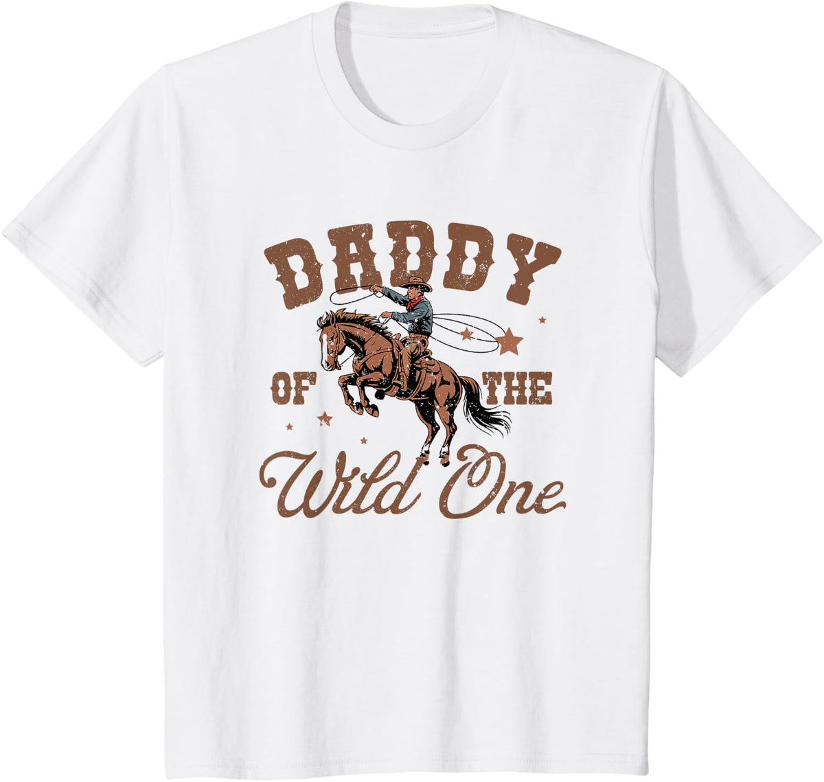 Daddy of The Wild One Cowboy Western Rodeo Party Matching T-Shirt - White