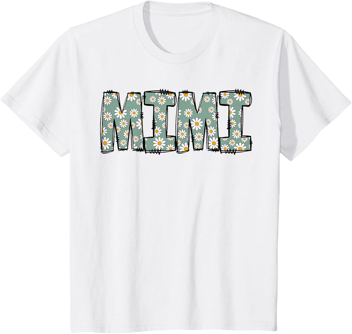Retro Mimi Colorful Flowers Groovy Daisy Flower T-Shirt - White