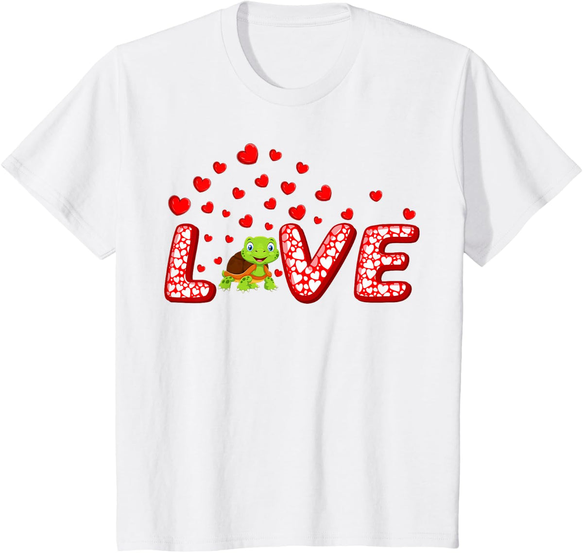Turtle Lover Funny Hearts Love Turtle Valentine's Day T-Shirt - White