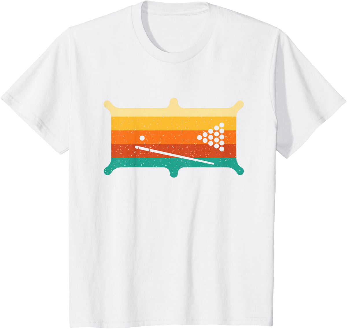 Retro Billiards - Vintage Sports Game Pool Player Cue Stick T-Shirt - White