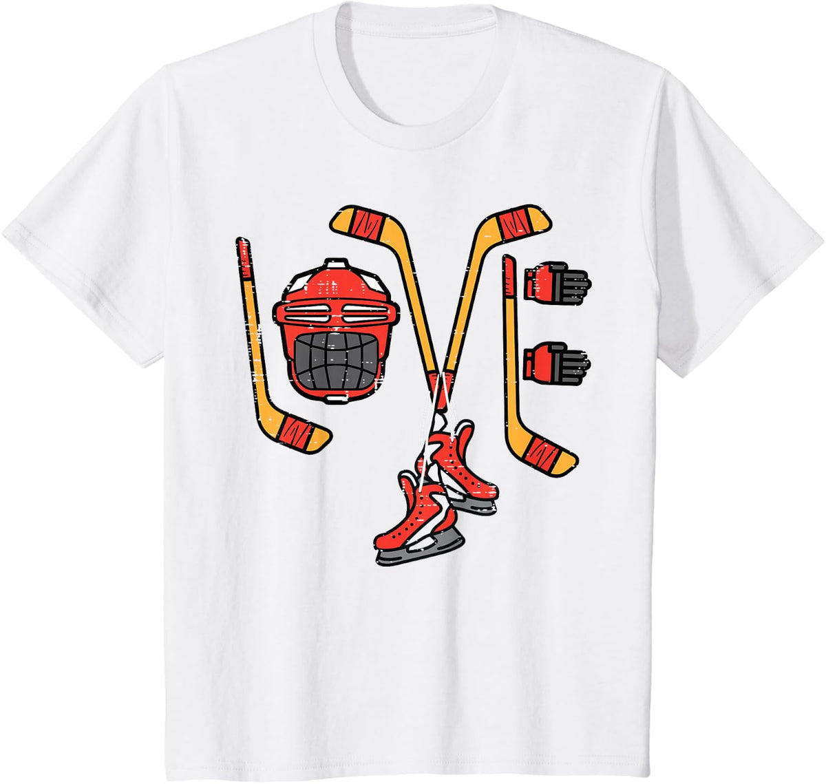Valentines Day Love Ice Hockey Sports Goalie Men Boys Kids T-Shirt - White