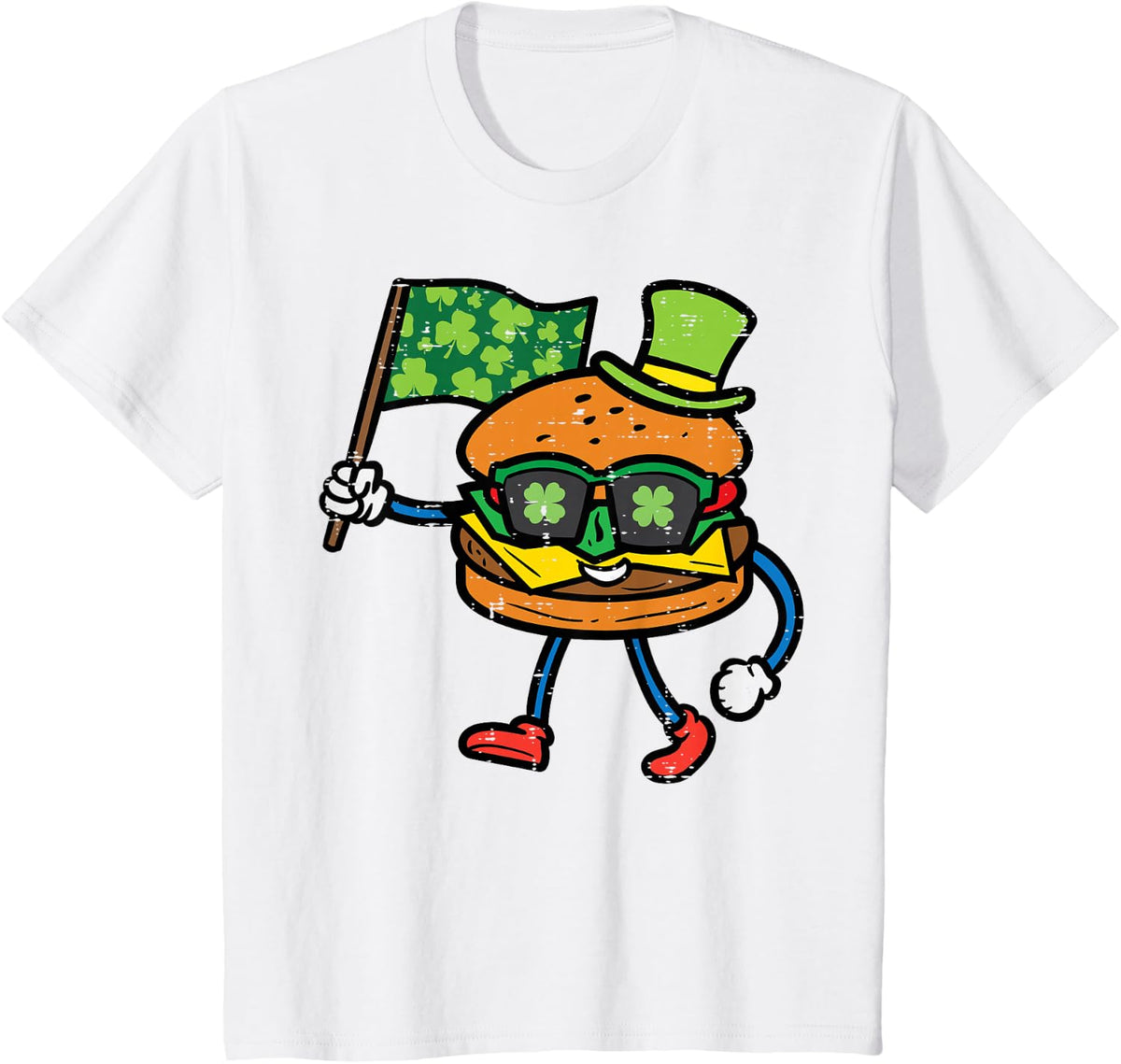 St Patricks Day Burger Saint Paddys Food Lover Men Kid Women T-Shirt - White