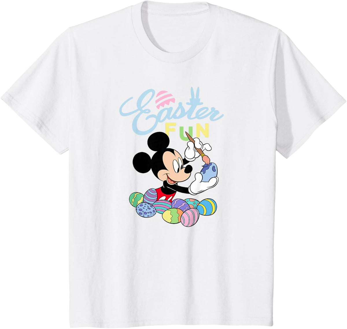 Disney Mickey Mouse Easter Fun Painting Easter Eggs T-Shirt - White