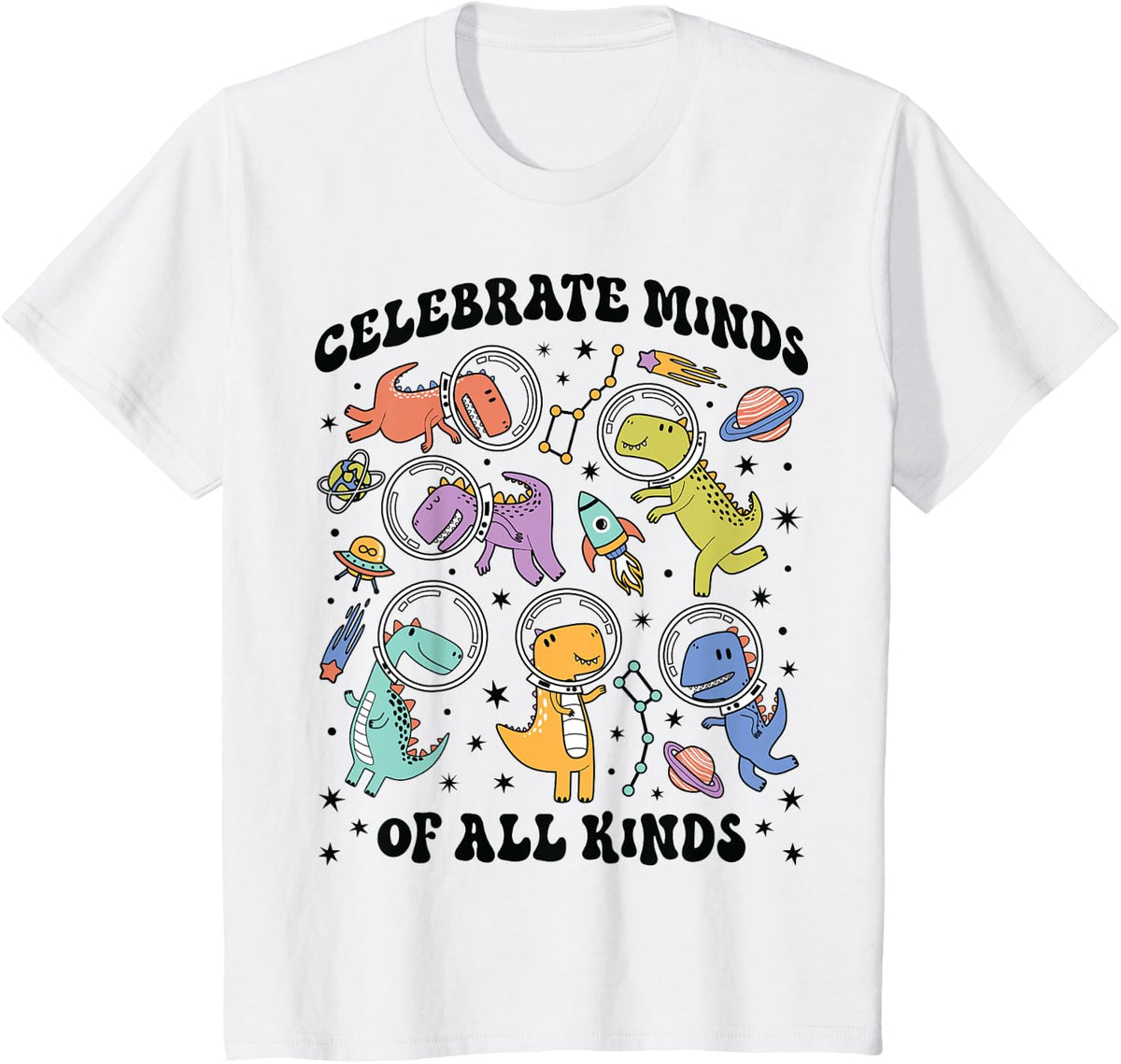 Celebrate Minds of All Kind Dinosaur Special Ed Teacher SPED T-Shirt - White