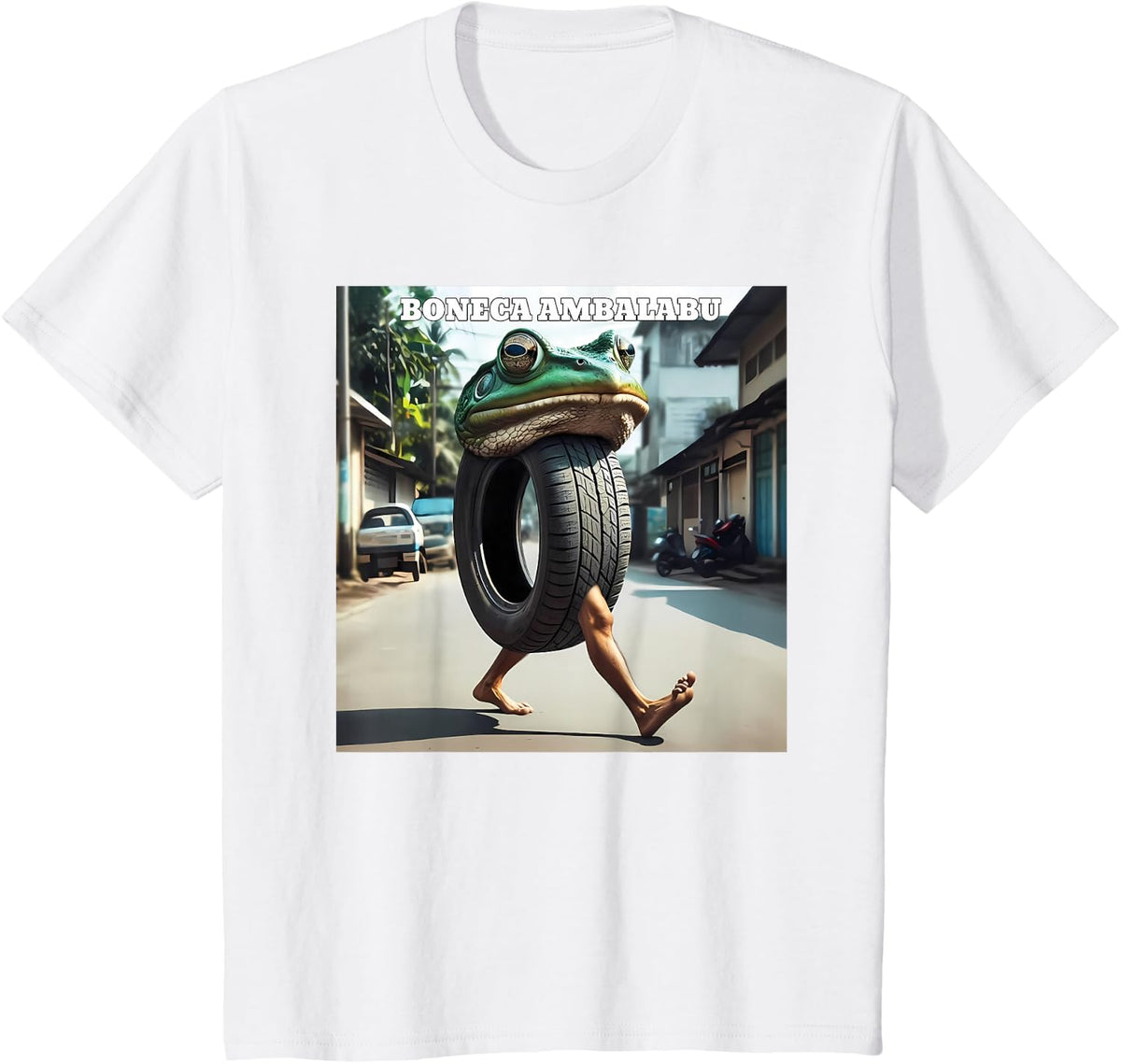 Boneca Ambalabu Frog Meme T-Shirt - White