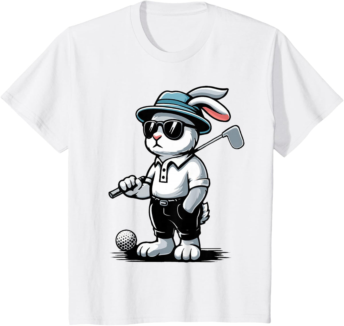 Golf Bunny Punk Golfing Rabbit T-Shirt - White